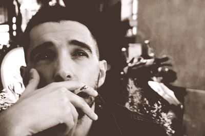 Close-up portrait of young woman