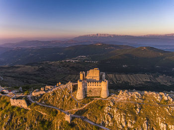 View of fort on mountain against sky