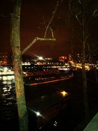 View of illuminated city at night