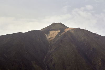 Low angle view of mountain range against sky