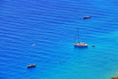 Boats sailing in sea