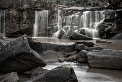 Scenic view of waterfall