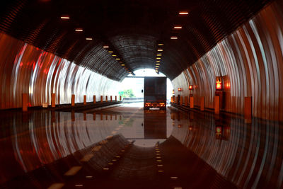 Empty illuminated tunnel