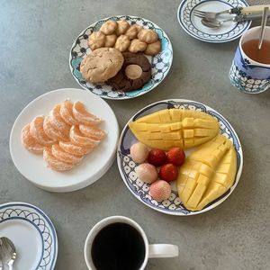 High angle view of food on table