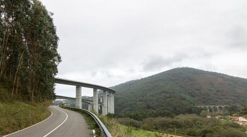 Road by mountain against sky