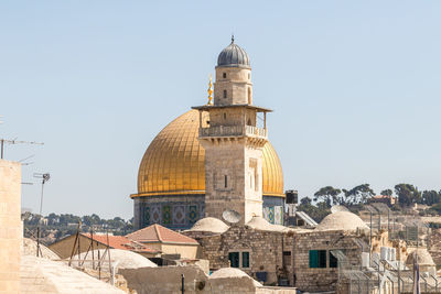 View of historic building against clear sky