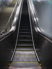 Low angle view of escalator