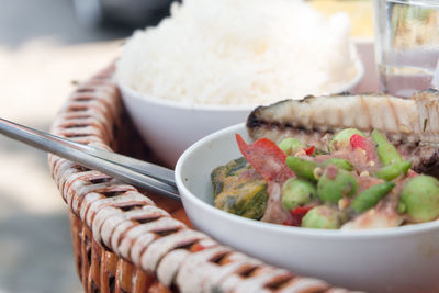 Close-up of rice in bowl