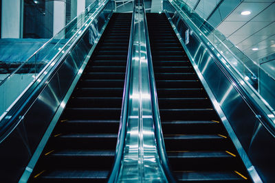 Low angle view of escalator