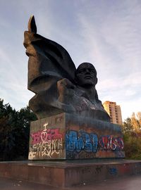 Low angle view of statue