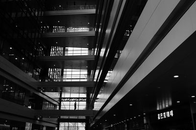 Low angle view of illuminated ceiling in building