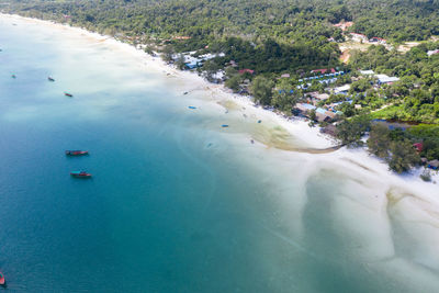 High angle view of beach