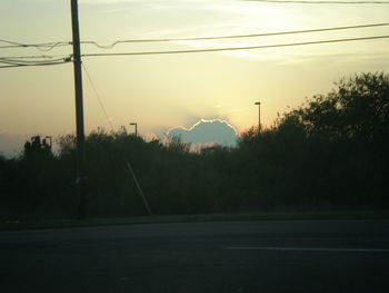 Electricity pylon at sunset