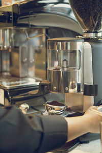 Close-up of coffee cup on table in cafe