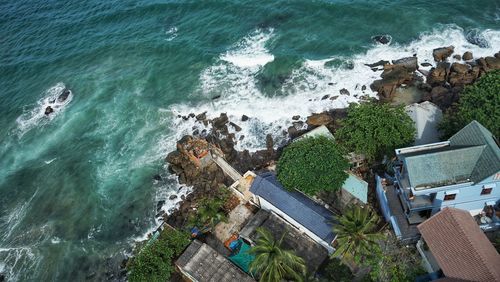 High angle view of beach