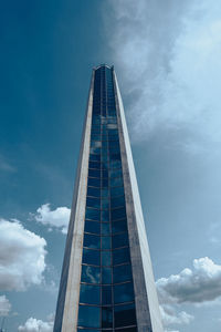 Low angle view of modern building against sky