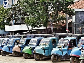 Cars parked in parking lot