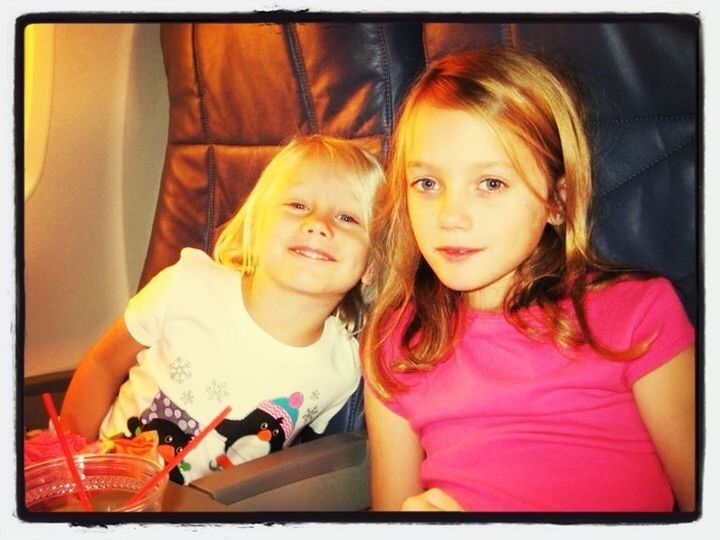 Sister and i on plane