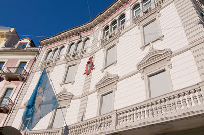 Low angle view of building against clear sky