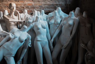 Close-up of mannequins