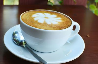 Close-up of coffee on table