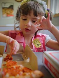 Close-up of girl holding ice cream