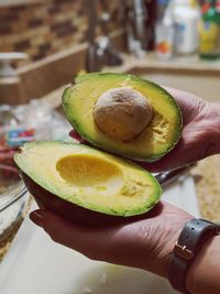 Close-up of hand holding fruit