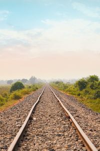 View of railroad tracks against sky