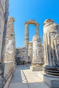 Ruins of temple against clear sky