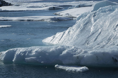 Glacier lagoon jokulsarlon, iceland in wintertime