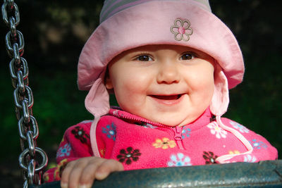 Portrait of cute girl smiling