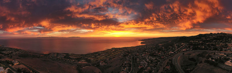 Scenic view of sea during sunset