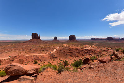 Scenic view of rock formations against sky