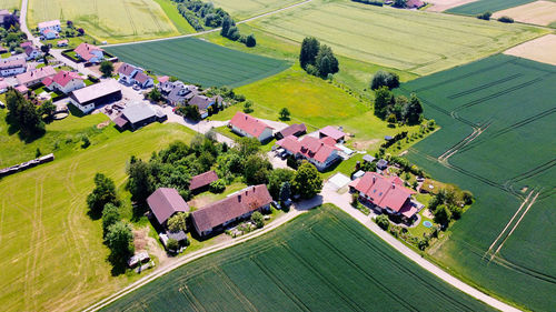 Aerial image of an idyllic village