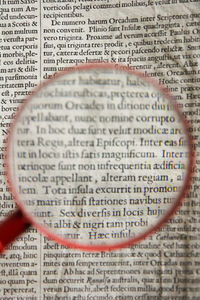 Close-up of text on book