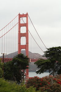 View of suspension bridge against sky