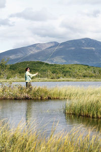 Woman fishing