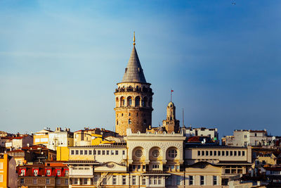 View of buildings in city against sky