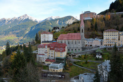 Buildings in city against sky