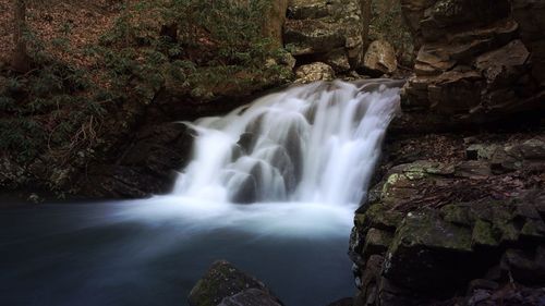 Scenic view of waterfall