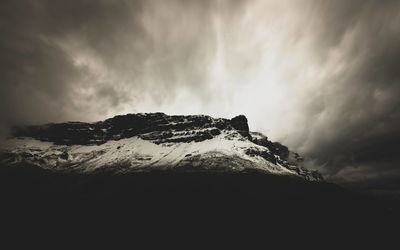 Scenic view of snowcapped mountain against sky