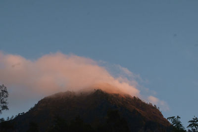 Low angle view of mountain against sky