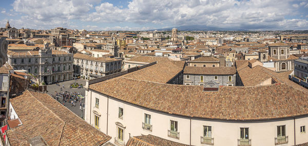 High angle view of the center of catania with università square