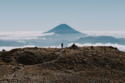 Scenic view of land against sky