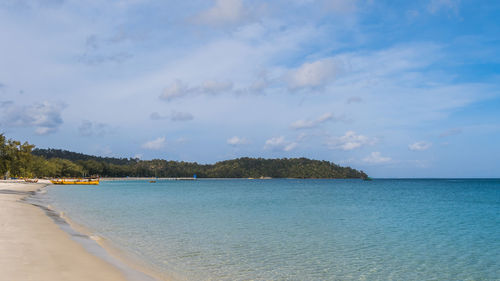 Koh rong island - long set beach on a summer day