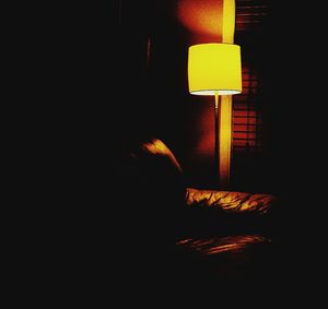 Illuminated light in dark room