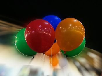 Close-up of multi colored balloons
