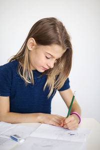 Girl doing homework