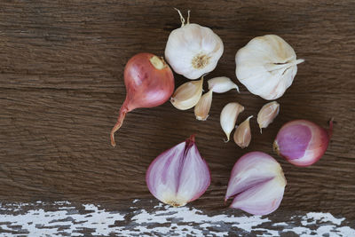 High angle view of eggs on table