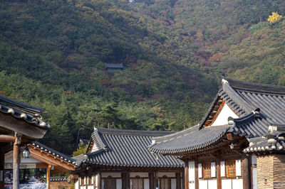 Buddhism temple  against mountain